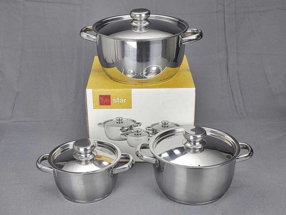 BỘ 3 NỒI FIVESTARS NẮP INOX