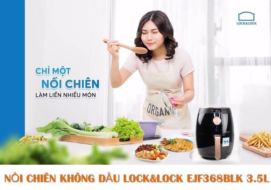 NỒI CHIÊN KHÔNG DẦU LOCK AND LOCK EJF368BLK.